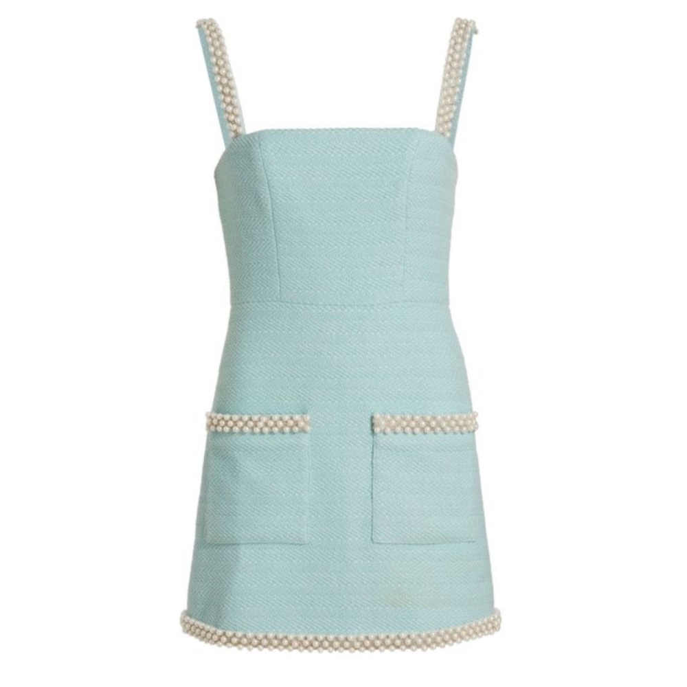 Alexis - The Ever Dress in Light Blue Tweed and Pearls | XL
